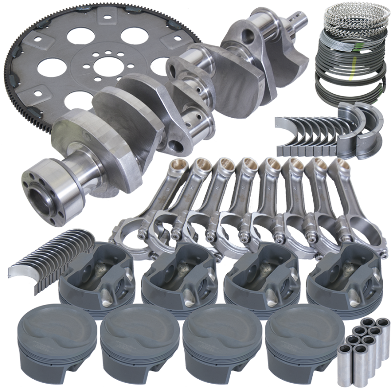 Eagle Chevy 350 1Pc 3.750in Crank 6.000in I-Beam Rod 4.060in Pistons 168 Tooth FP Balanced Assembly