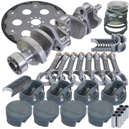 Eagle Chevy 350 1Pc 3.750in Crank 6.000in I-Beam Rod 4.060in Pistons 168 Tooth FP Balanced Assembly