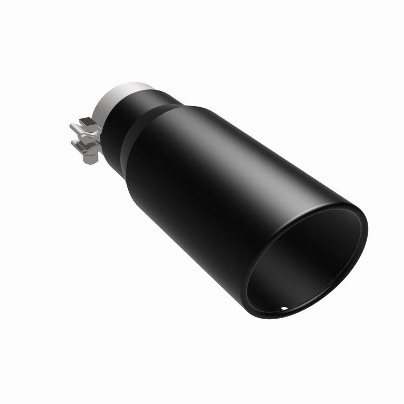 MagnaFlow Tip Stainless Black Coated Single Wall Round Single Outlet 5in Dia 3.5in Inlet 14.5in L Magnaflow