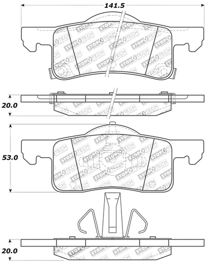 StopTech Sport Brake Pads w/Shims and Hardware - Front Stoptech