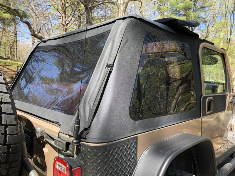 Rampage 18-21 Jeep Wrangler (JL) Unlimited Frameless TrailView Fastback Soft Top Kit - Black Diamond Rampage