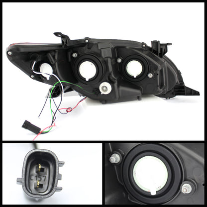 Spyder Toyota Corolla 11-13 Projector Headlights Halogen Model Only - DRL LED Blk PRO-YD-TC11-DRL-BK SPYDER