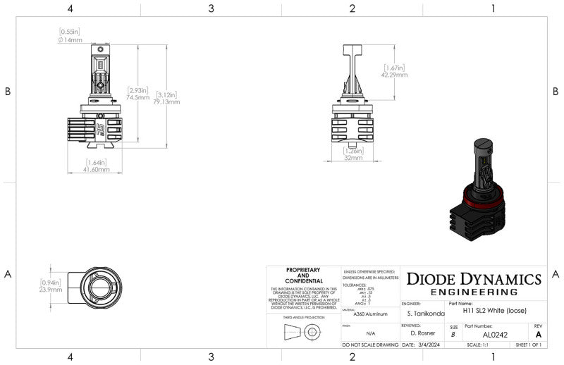 Diode Dynamics H11/H8/H9 Yellow SL2 LED Bulbs (pair) Diode Dynamics