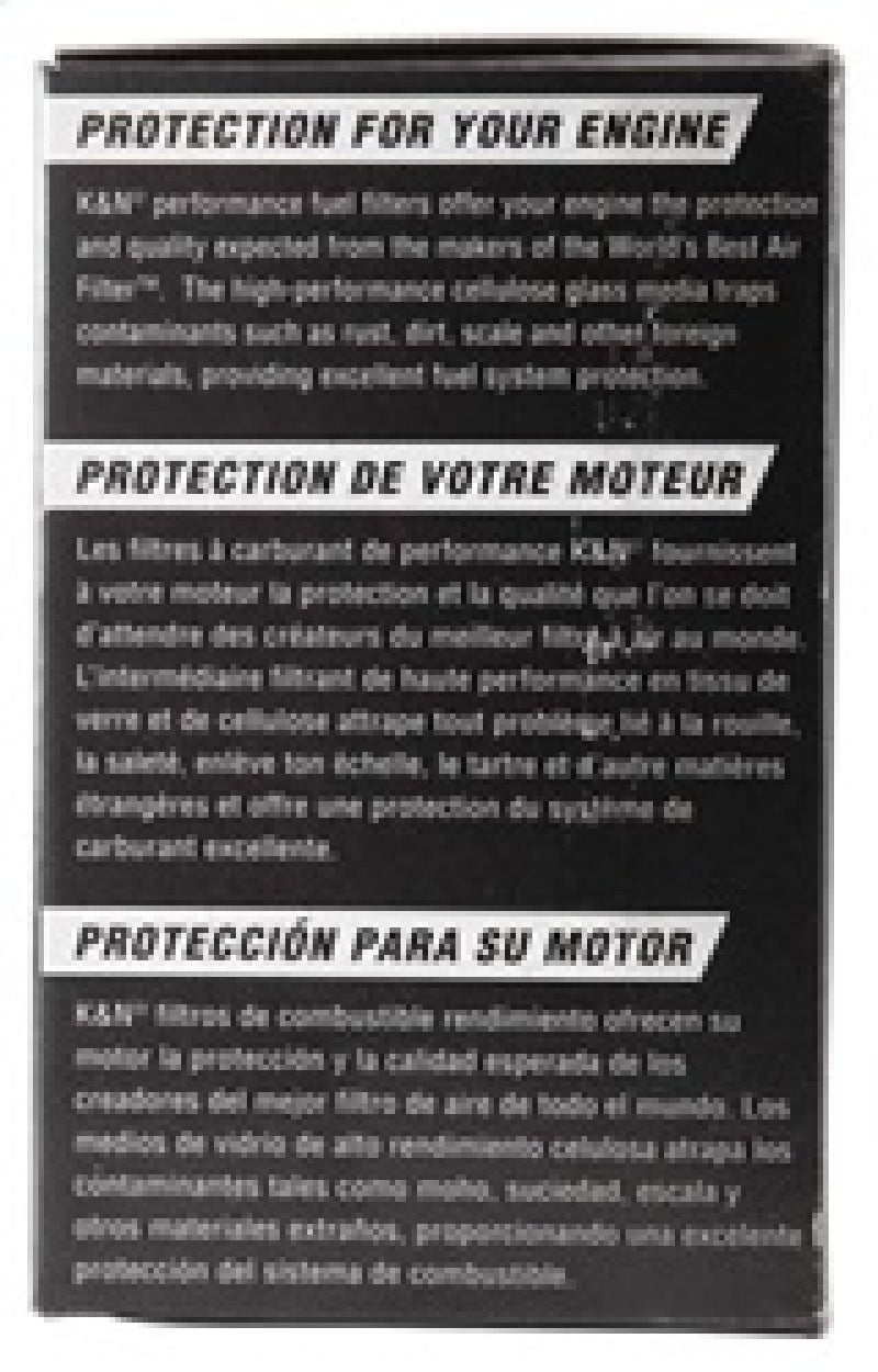 K&N Cellulose Media Fuel Filter 2.125in OD x 4.281in L K&N Engineering