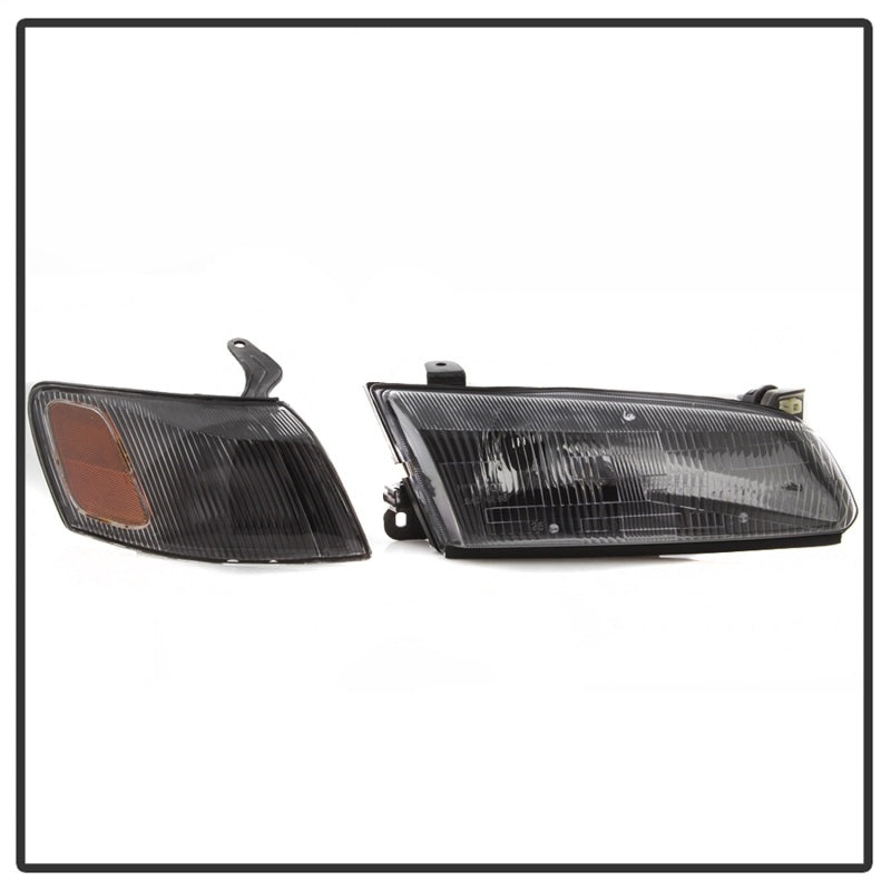 xTune 97-99 Toyota Camry 4pc OEM Style Headlights w/Corner Lights - Black (HD-JH-TCAM97-SET-BK) SPYDER