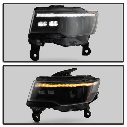 Spyder 14-21 Jeep Grand Cherokee (HID Model Only) Projector Headlights - Black SPYDER