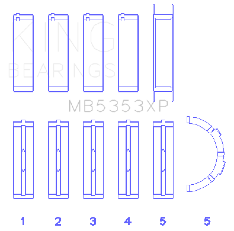 King Engine Bearings Ford 281 4.6L Sohc 16V (Size +0.25mm) Main Bearing Set