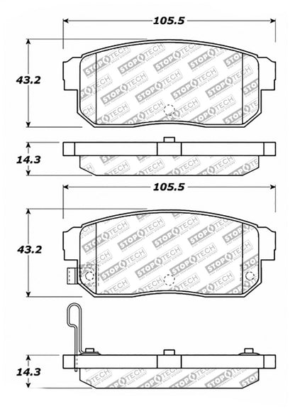 StopTech Street Disc Rear Brake Pads - 305.10080 Stoptech