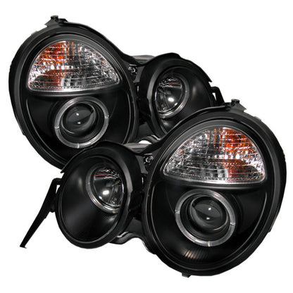 Spyder Mercedes Benz E-Class 95-99 Projector Headlights LED Halo Blk PRO-YD-MBW21095-HL-BK SPYDER
