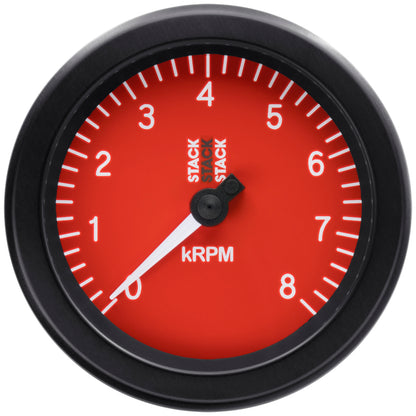 Autometer Stack Sport 88mm 0-8K RPM Tachometer - Red