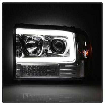 Spyder 99-04 Ford F-250 Super Duty Light Bar Projector Headlights - Chrome (PRO-YD-FF25099V2-LB-C) SPYDER