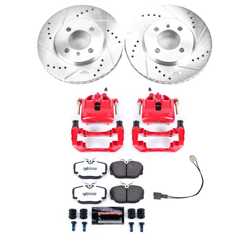 Power Stop 91-92 BMW 318i Front Z26 Street Warrior Brake Kit w/Calipers PowerStop