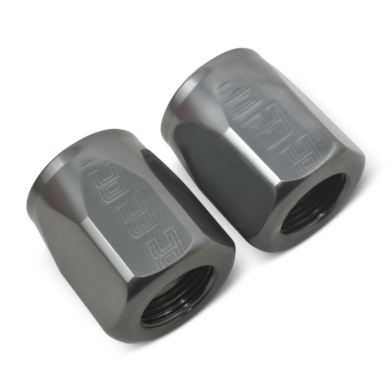 Russell Hose End Socket -8 AN Polished & Gray Anodized (2 Pack)