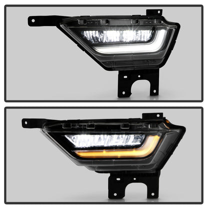 Spyder 21-23 Ford F150 w/ Turn Signal OEM Style Full LED Fog Lights w/ Switch FL-FF1502021-LED-T-C SPYDER