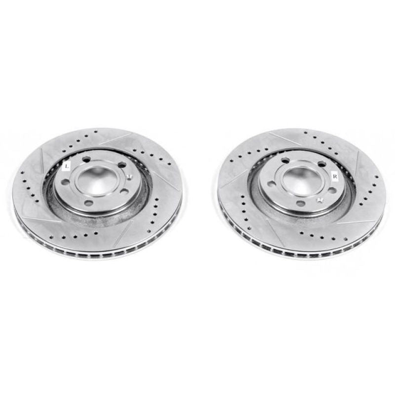 Power Stop 04-09 Audi S4 Rear Evolution Drilled & Slotted Rotors - Pair PowerStop