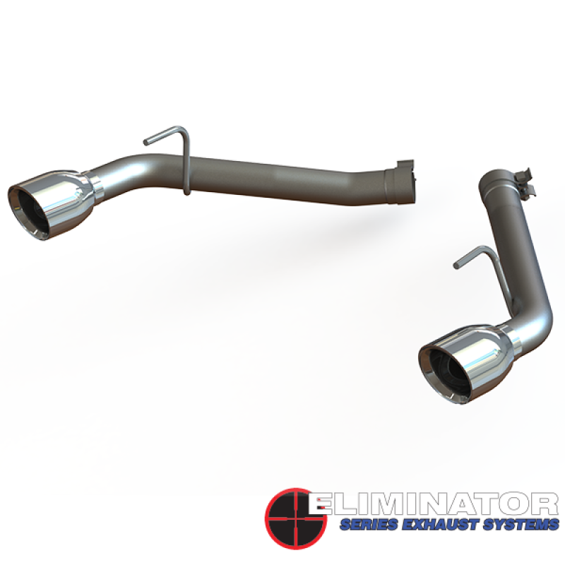 QTP 14-15 Chevrolet Camaro SS 6.2L 304SS Eliminator Muffler Delete Axle Back Exhaust w/4.5in Tips QTP