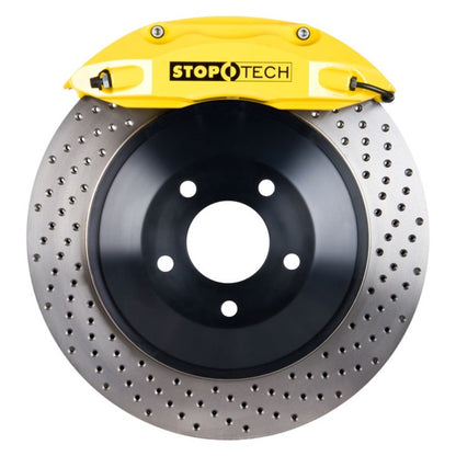 StopTech 09-16 Dodge Challenger Rear BBK w/Yellow ST-40 Calipers Drilled 350x28 Rotors Stoptech