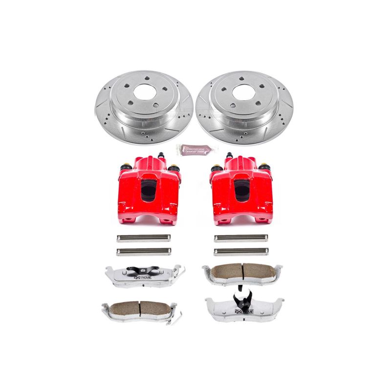 Power Stop 06-10 Jeep Commander Rear Z26 Street Warrior Brake Kit w/Calipers PowerStop