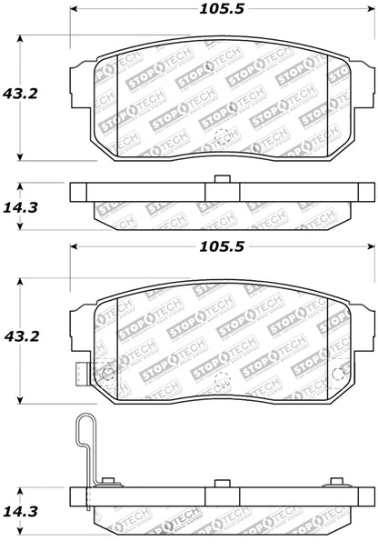 StopTech Premium Ceramic Rear Brake Pads - 308.10080 Stoptech