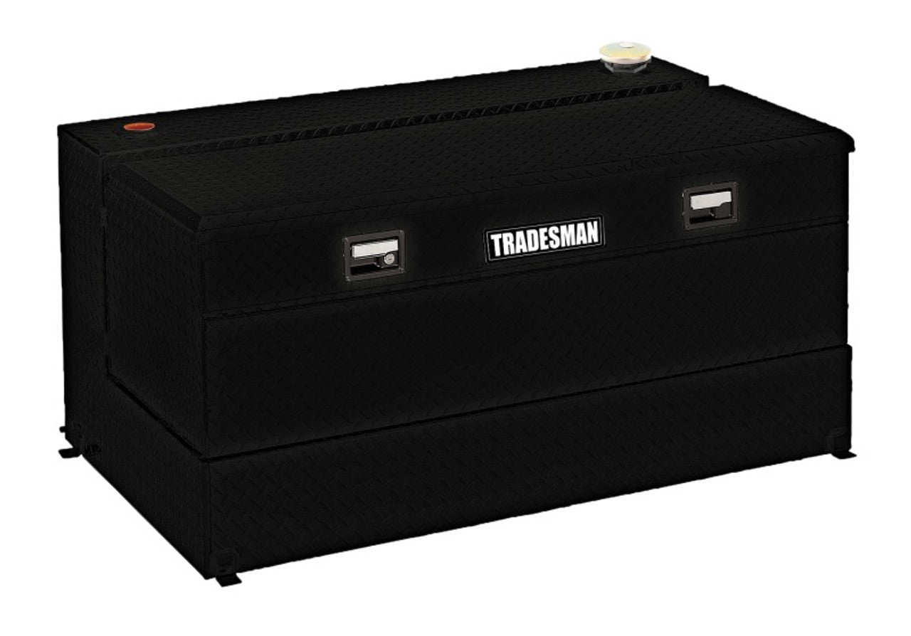 Tradesman Steel L-Shape Liquid Storage Tank Combo (48in. / 80 Gallon Capacity) - Black