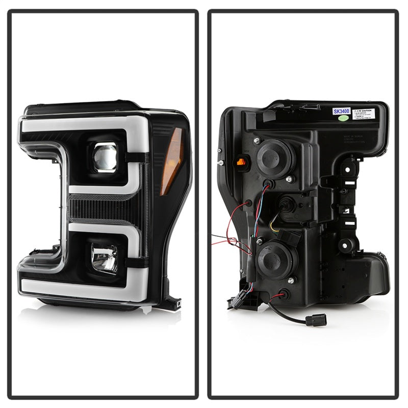Spyder 17-18 Ford F250/F350/F450 Halogen Model Only -White Light Bar- Black- PRO-YD-FS17HALSI-BK SPYDER