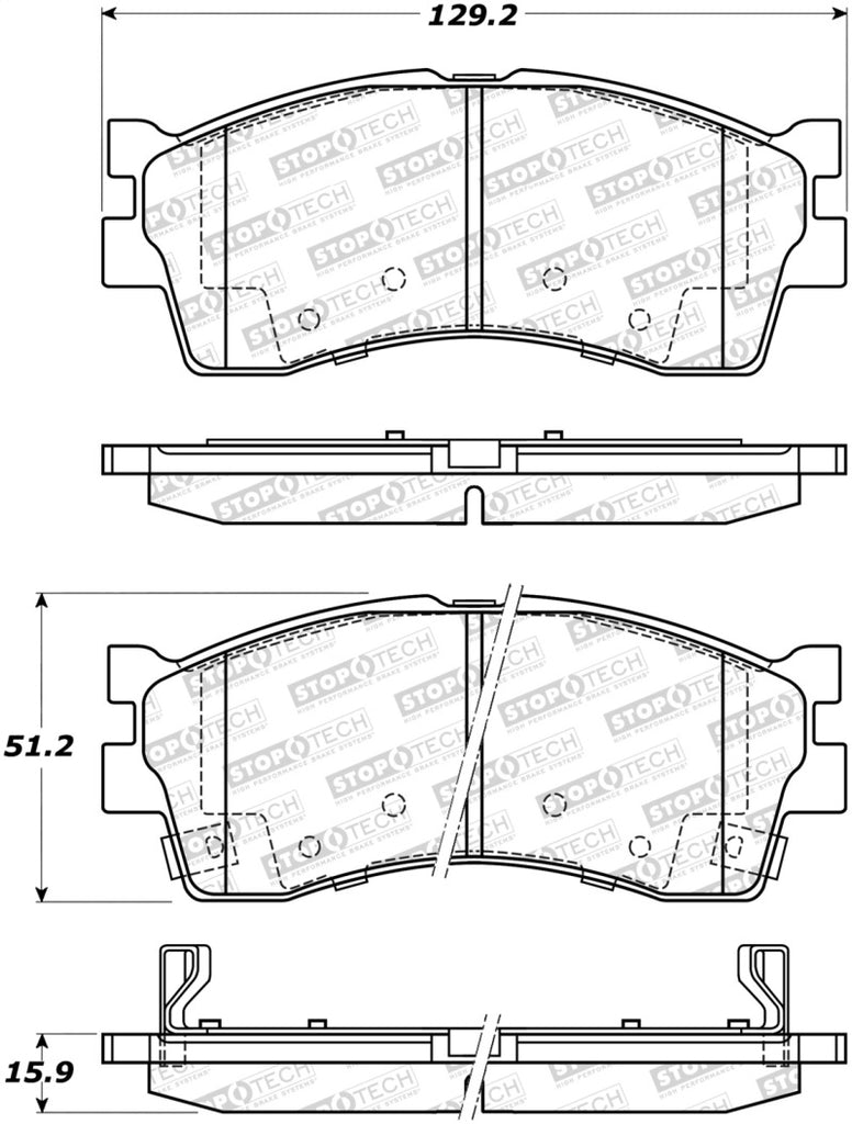 StopTech Premium Ceramic Brake Pads - 308.08890