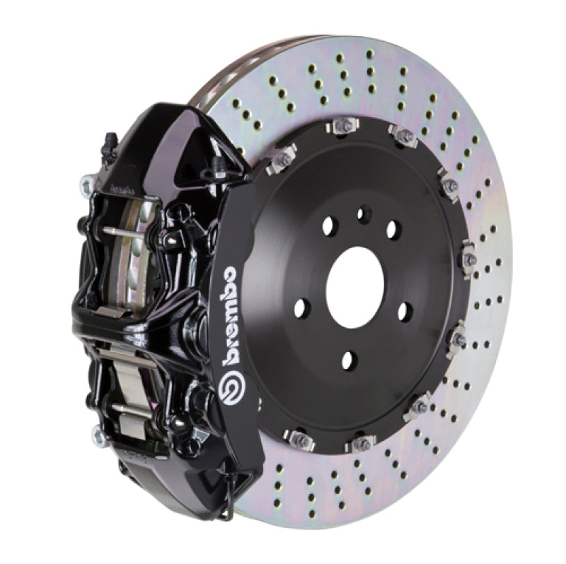 Brembo 11-18 Cayenne Turbo/11-18 Cayenne/S/GTS Fr GT BBK 6 Pist Cast 405x34 2pc Rotor Drilled-Black Brembo