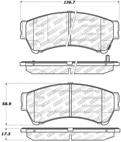 StopTech Street Disc Rear Brake Pads - 305.11640 Stoptech