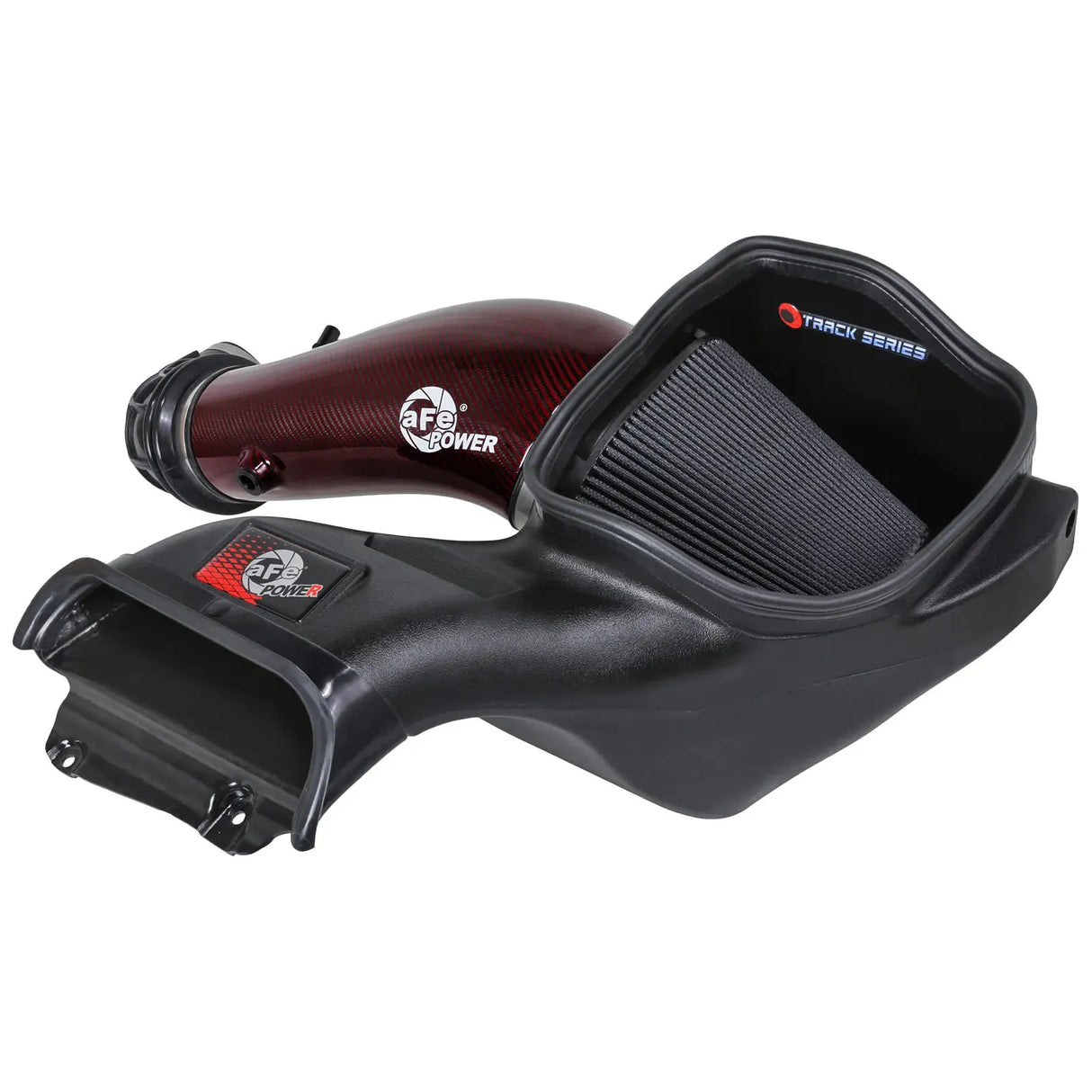 aFe 23-24 Ford F150 Raptor R V8 5.2L Supercharged Red Carbon Track Series Air Intake w/ P5R Filter aFe