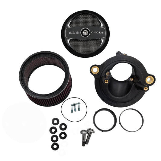 S&S Cycle M8 Gen 2 Models Stealth Air Cleaner Kit w/ 1in Filter Air 1 58/64/68mm TB - Gloss Black