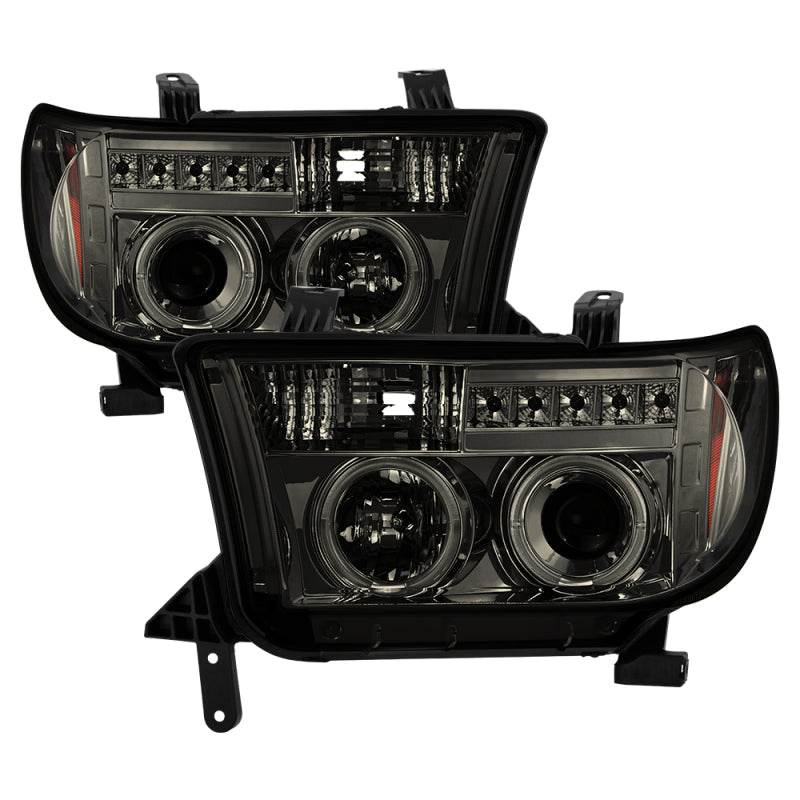 Spyder Toyota Tundra 07-13 Projector Headlights LED Halo LED Smke PRO-YD-TTU07-HL-SM SPYDER