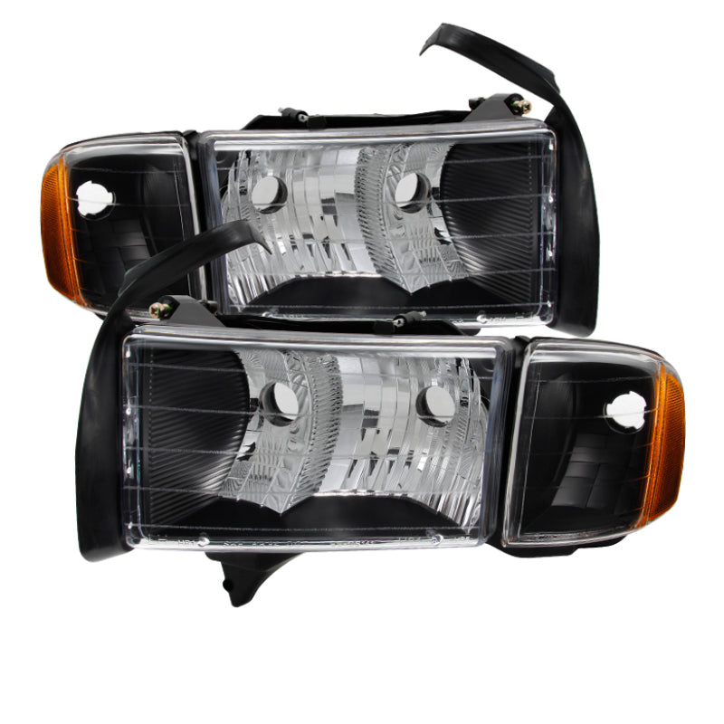 Xtune Dodge Ram Sport Model Only 1999-2002 OEM Headlights Black HD-JH-DR99-SP-BK SPYDER