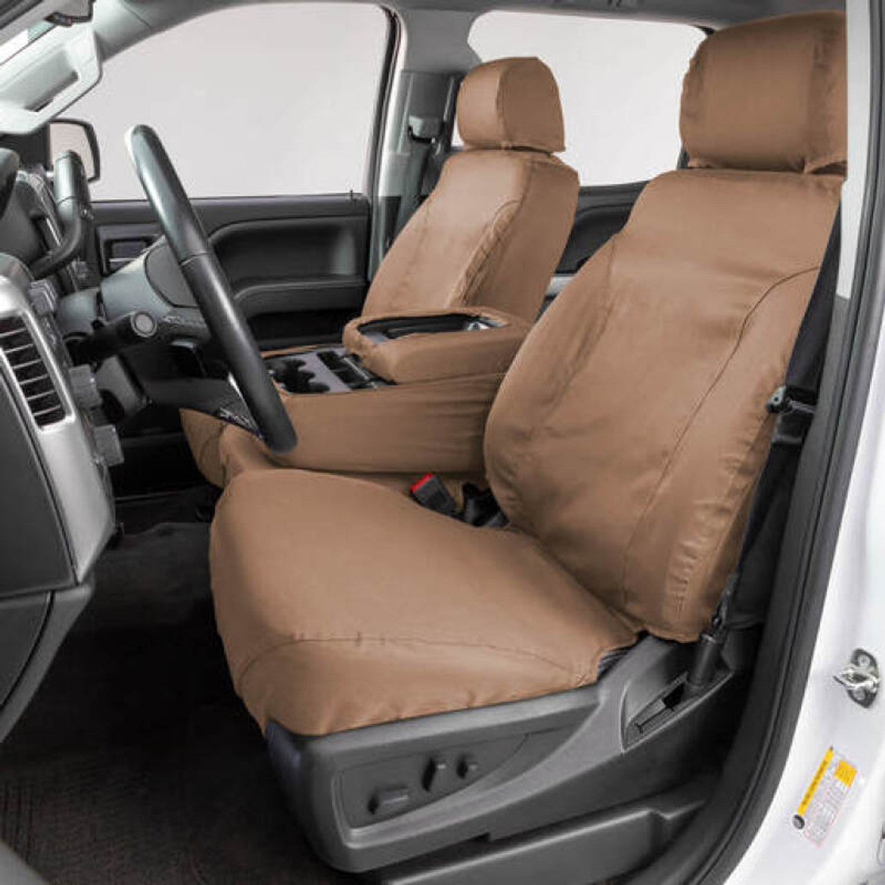 Covercraft 11-14 Ford F150 Polycotton SeatSaver Custom Front Row Seat Covers - Tan