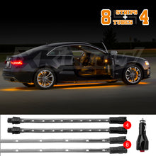 Load image into Gallery viewer, XK Glow Strip Single Color Underglow LED Accent Light Car/Truck Kit Amber - 8x24In Tube + 4x8In