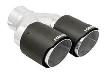 Load image into Gallery viewer, MBRP 3in ID / Dual 4in OD Out Staggered L 9.37in / R 9.87in Dual Wall Carbon Fiber Univ Exhaust Tip