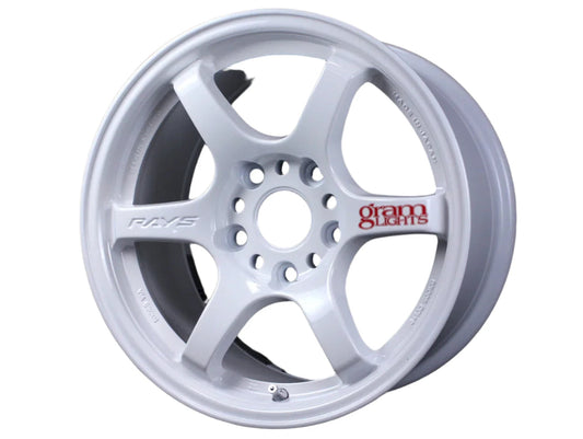 Gram Lights 57DR 15x8.0 +28 4-100 Champion White Wheel