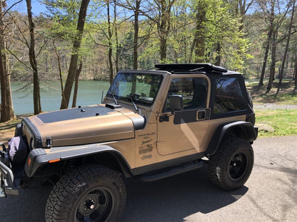 Rampage 18-21 Jeep Wrangler (JL) Unlimited Frameless TrailView Fastback Soft Top Kit - Black Diamond Rampage