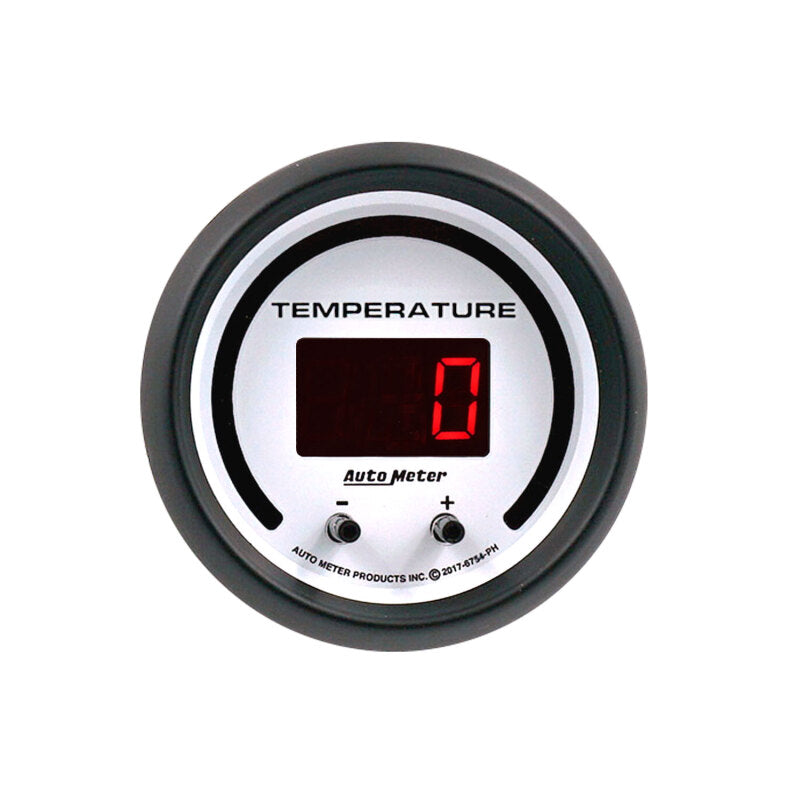 Autometer 52.4mm White Switchable 60-340 Degrees F / 40-170 Degrees C Phantom Elite Digital Gauge 6754-PH