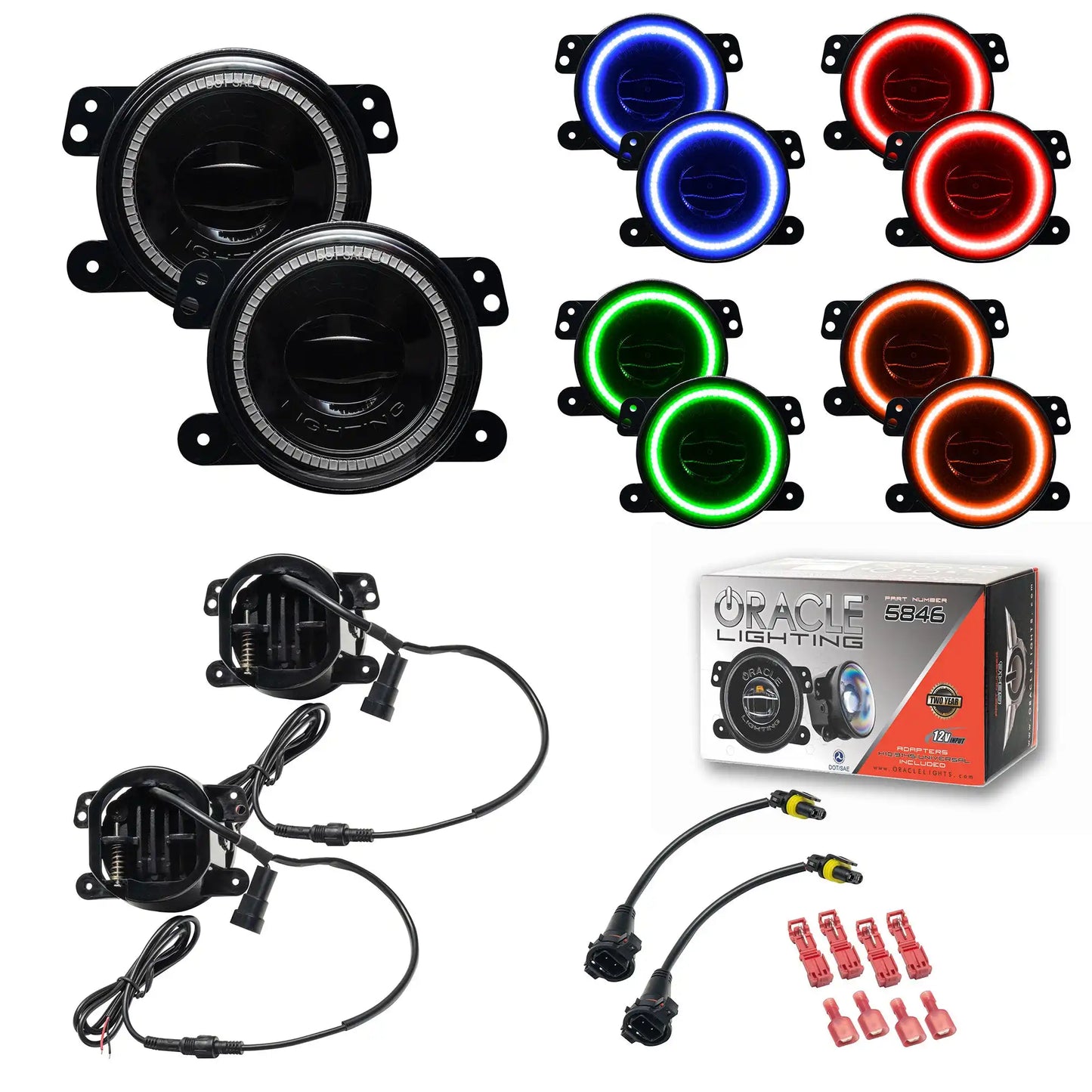 Oracle - White LED Fog Lights - Jeep Wrangler JK/JL & Gladiator JT - 5846-001