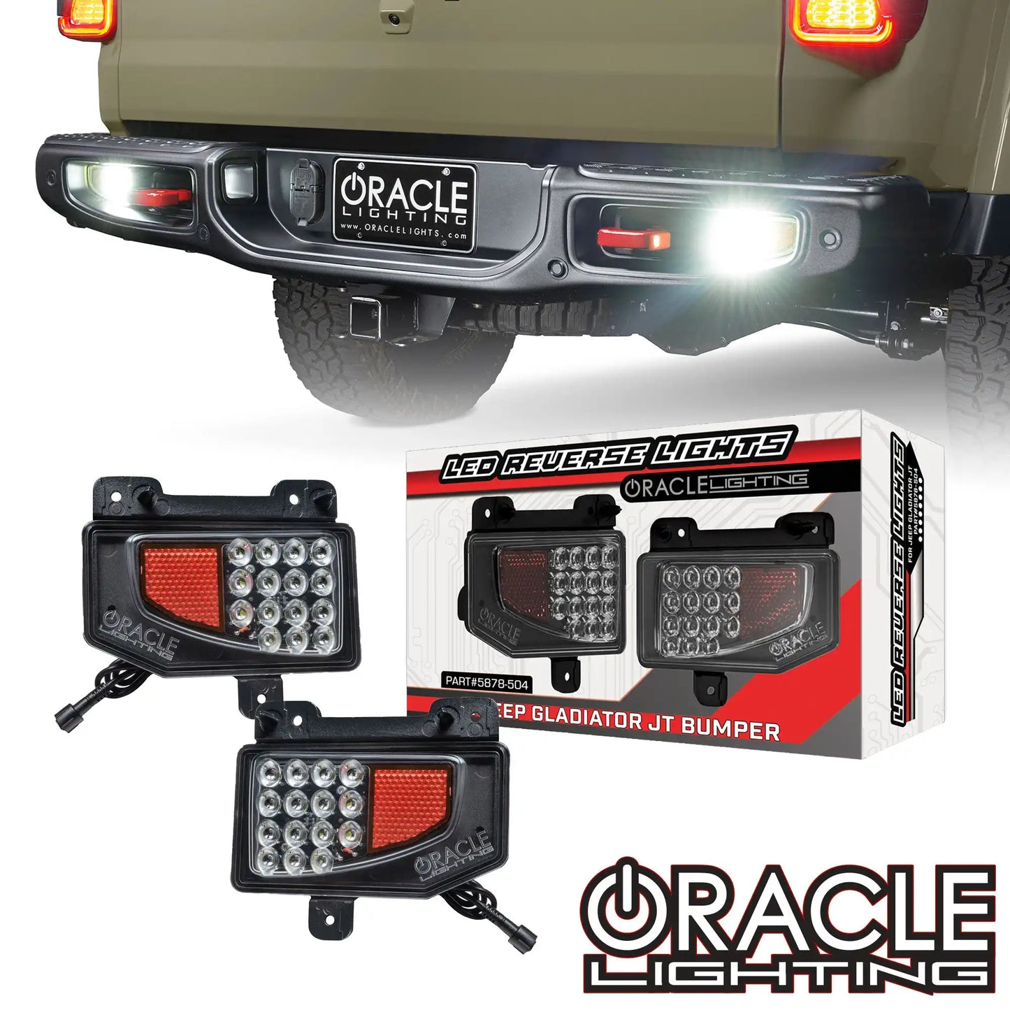 Oracle – Rear Bumper LED Reverse Lights – Fits Jeep Gladiator JT – 5878-504