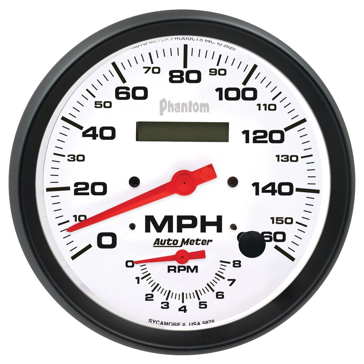 Autometer 160mph & 8K RPM Electric Program Phantom 5in. Tach/Speedo Gauge