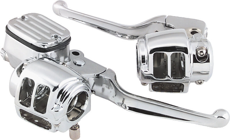 Bikers Choice 96-06 Big Twin 96-03XL With 11/16 Bore Master Cylinder Chrome Handlebar Control Kit - 488731
