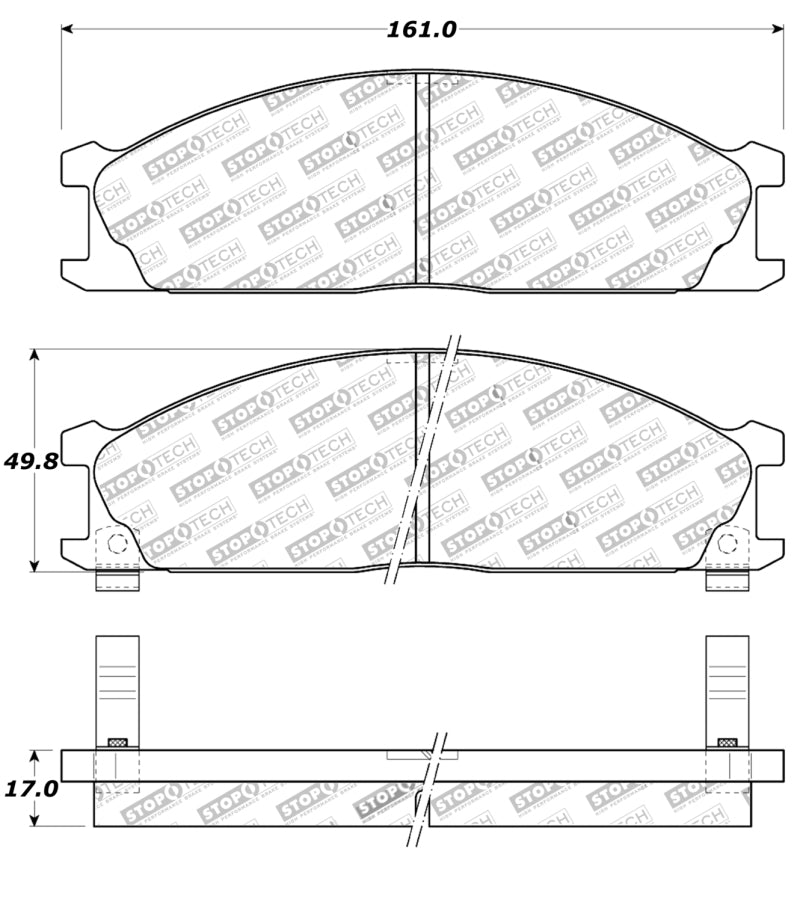 StopTech Premium Ceramic Front Brake Pads - 308.03330 Stoptech