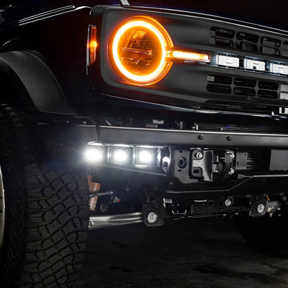 Oracle – Triple LED Fog Light Kit White Beam for Steel Bumper – Fits 2021–2025 Ford Bronco – 5890-001