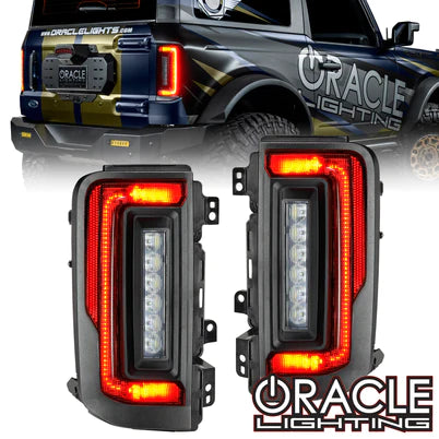 ORACLE LIGHTING FLUSH STYLE LED TAIL LIGHTS FOR 2021-2024 FORD BRONCO RED LENS 5892-504