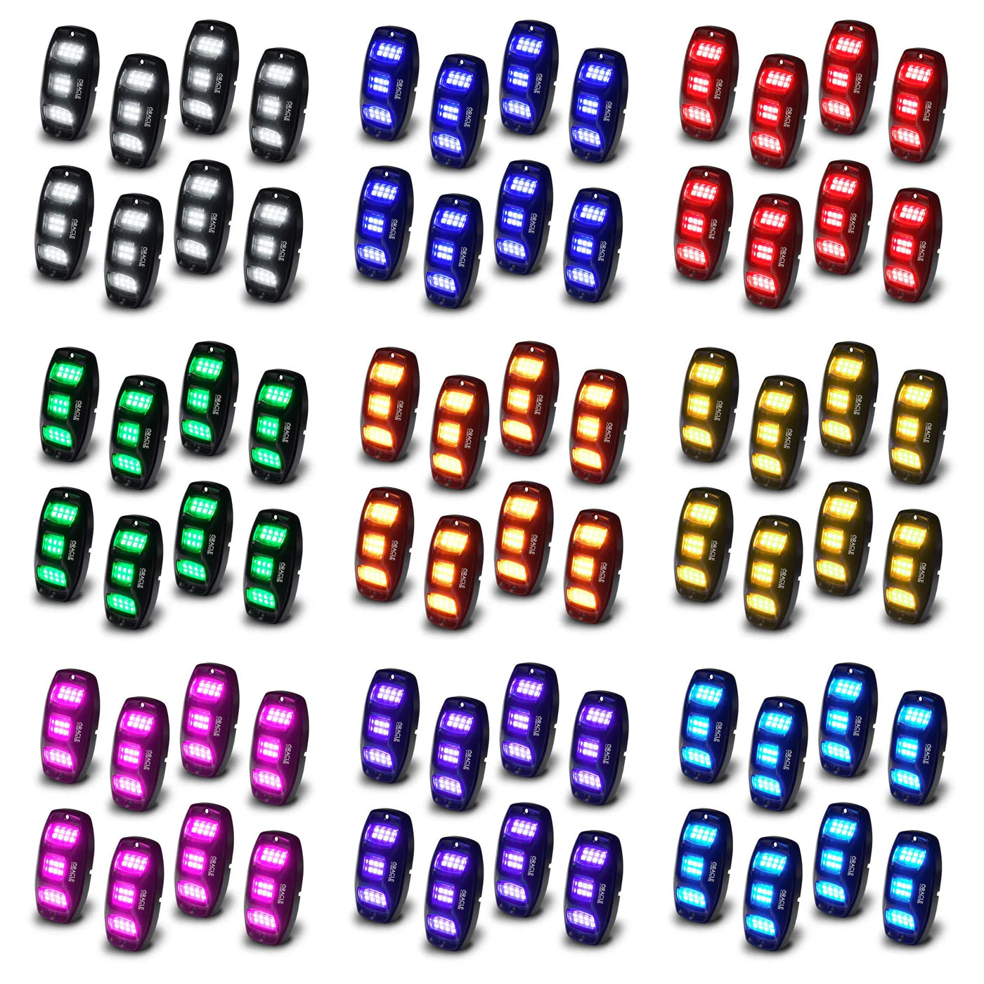 Oracle – ColorSHIFT RGB+W Underbody Wheel Well Rock Light Kit 8-Piece – Universal – 5895-339-8