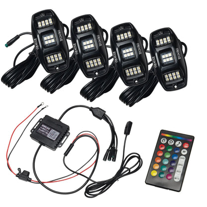 Oracle – ColorSHIFT RGB+W Underbody Wheel Well Rock Light Kit 4-Piece – Universal – 5895-339