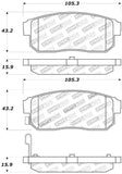 StopTech Premium Ceramic Rear Brake Pads - 308.09000