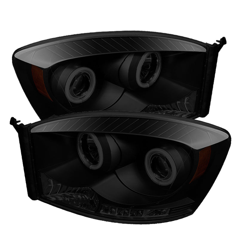 Spyder Dodge Ram 1500 06-08 06-09 Projector Headlights CCFL Halo LED Blk Smke PRO-YD-DR06-CCFL-BSM SPYDER