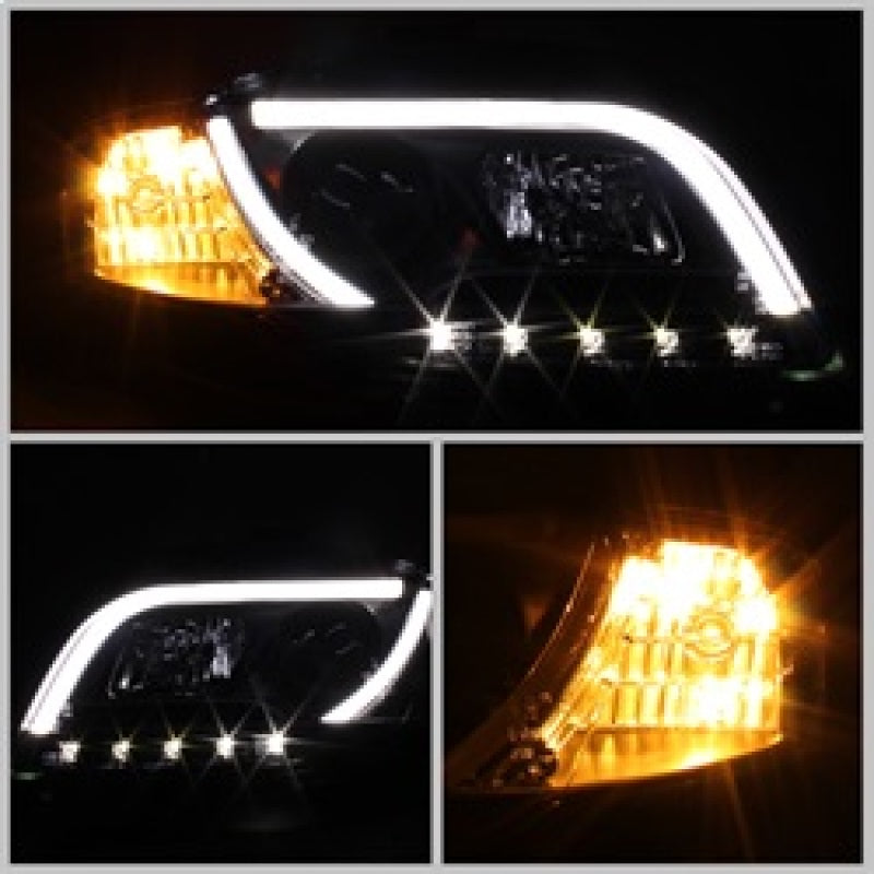 Spyder Audi A4 06-08 Projector Headlights Halogen Only - Light Tube DRL Blk PRO-YD-AA405-LTDRL-G2-BK SPYDER